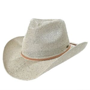 C.C White and Tan Cowboy Hat Accessories